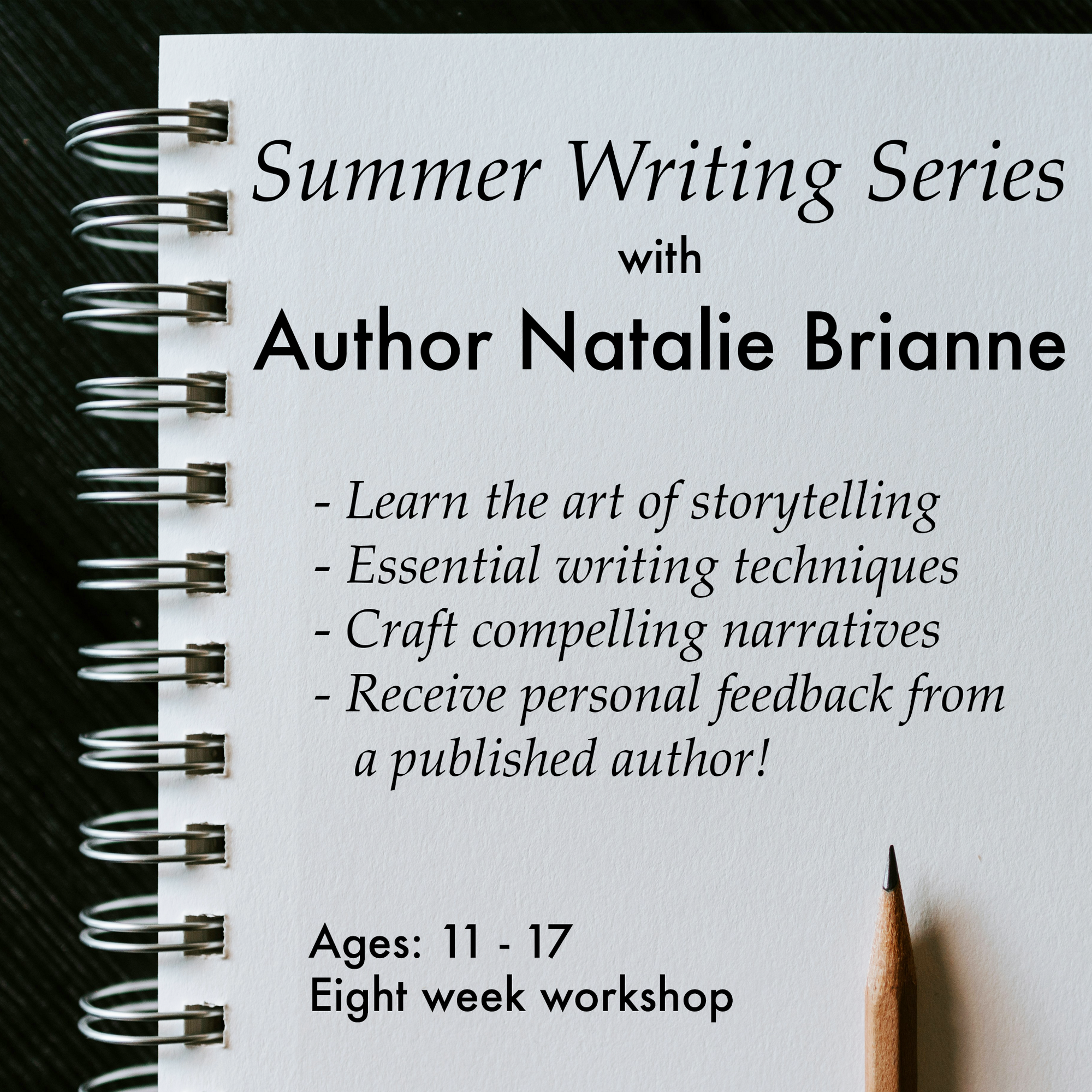 Summer Writing Series | Mondays at 11 am or 4 pm